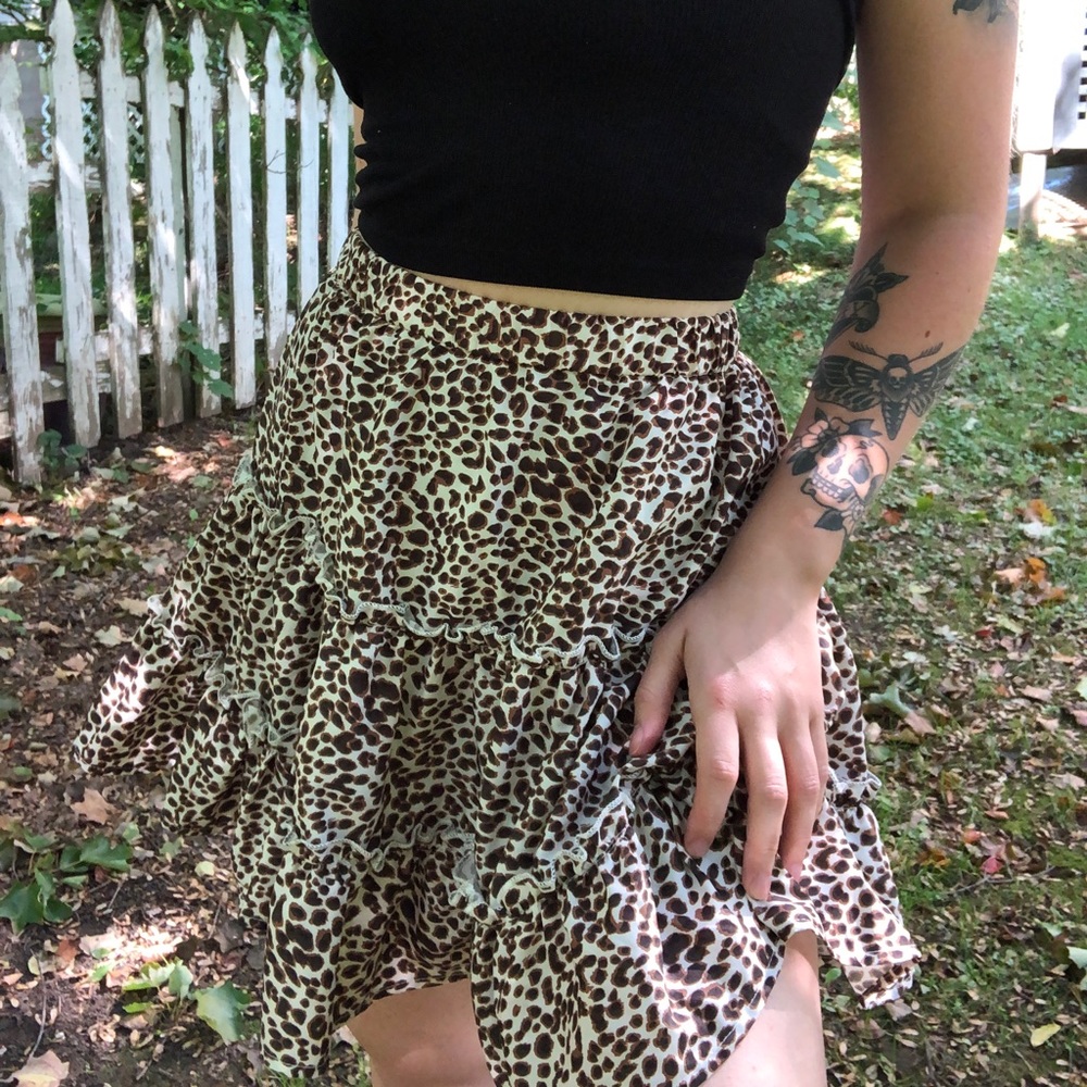 Leopard Print Mini Skirt